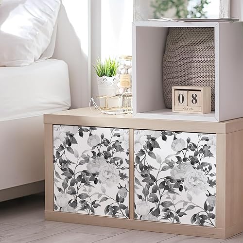 Miniatura 4 de Papel tapiz floral para despegar y pegar, papel tapiz autoadhesivo extraíble de vinilo con flores para decoración de dormitorio, pared del hogar