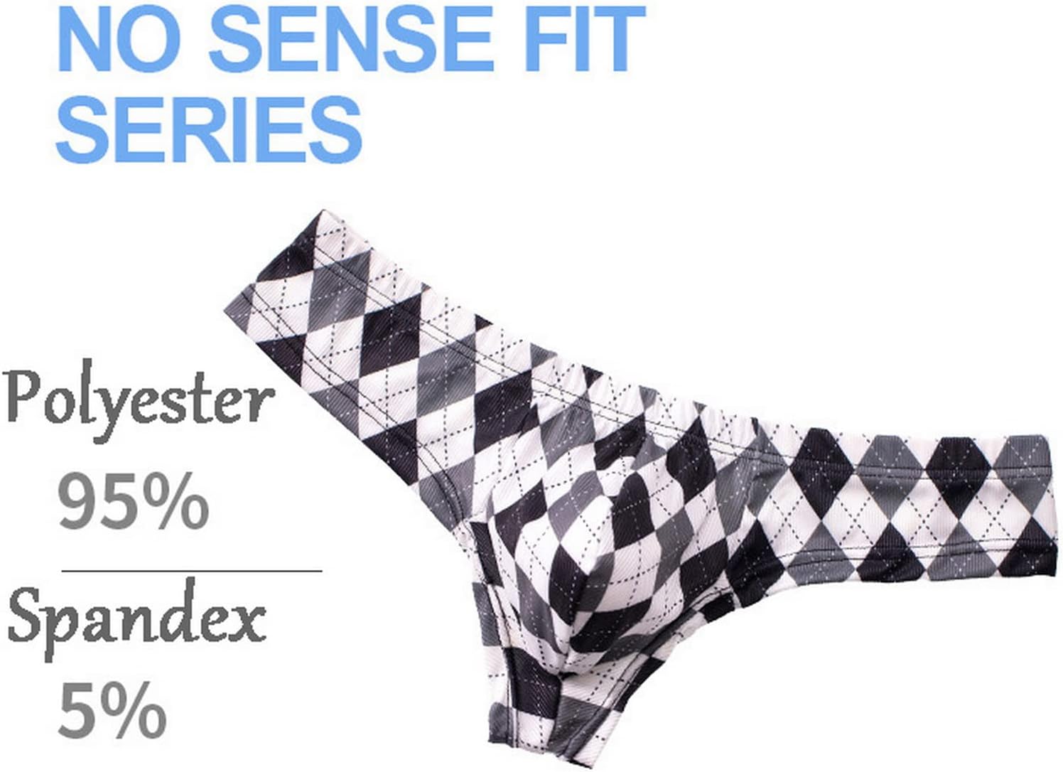 Men's Plaid Printed Ice Thread Underpants Breathable Men's Breathable G-string Pants - Image 8