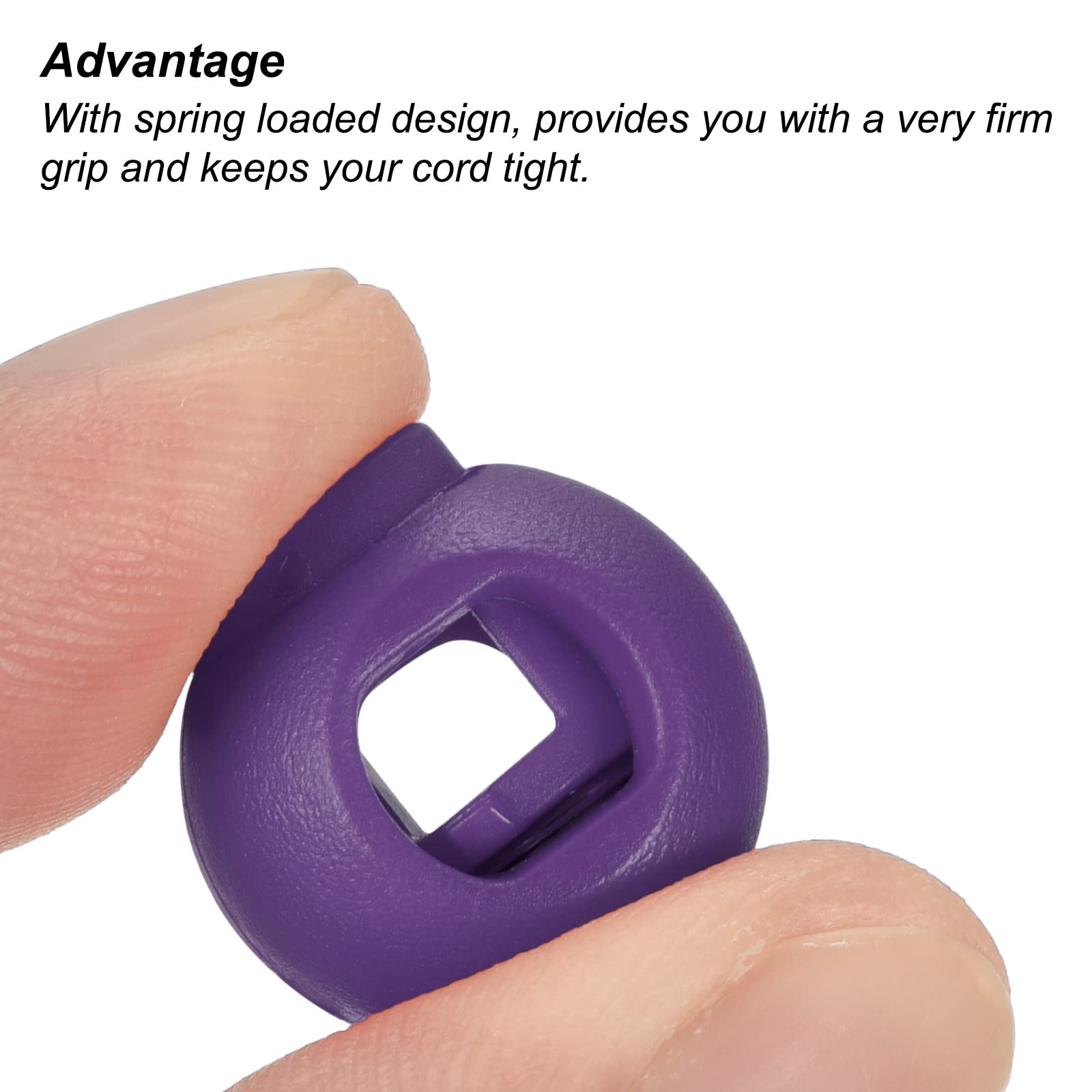 PATIKIL Cord Locks, 30 Pack Ball Spring Toggle Stopper for Drawstring Bag Shoelaces Dark Purple, 17x22mm - Image 4