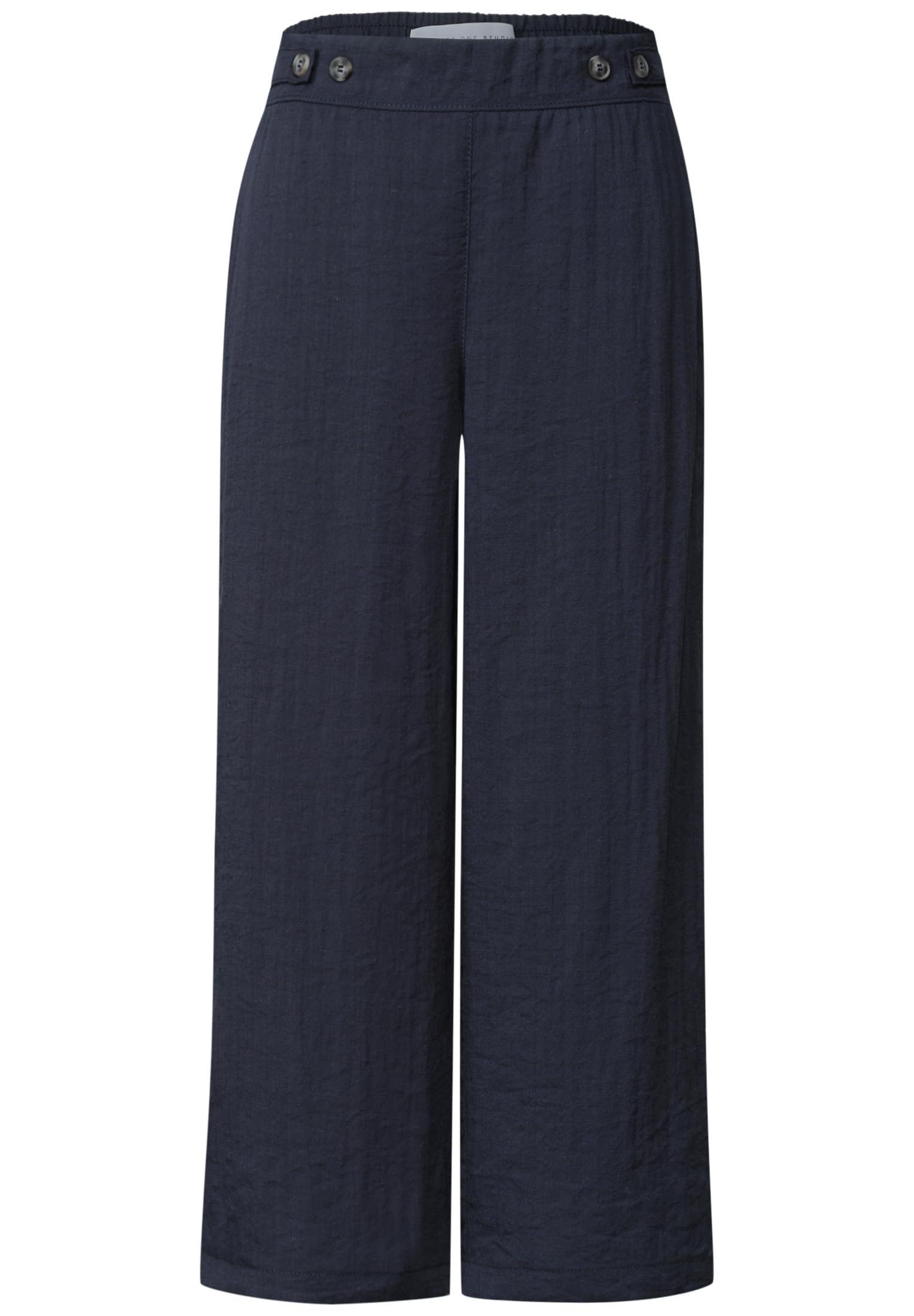 Street One Studio Damen Mid Waist Wide Leg Hose im Leinen-Look 3819105