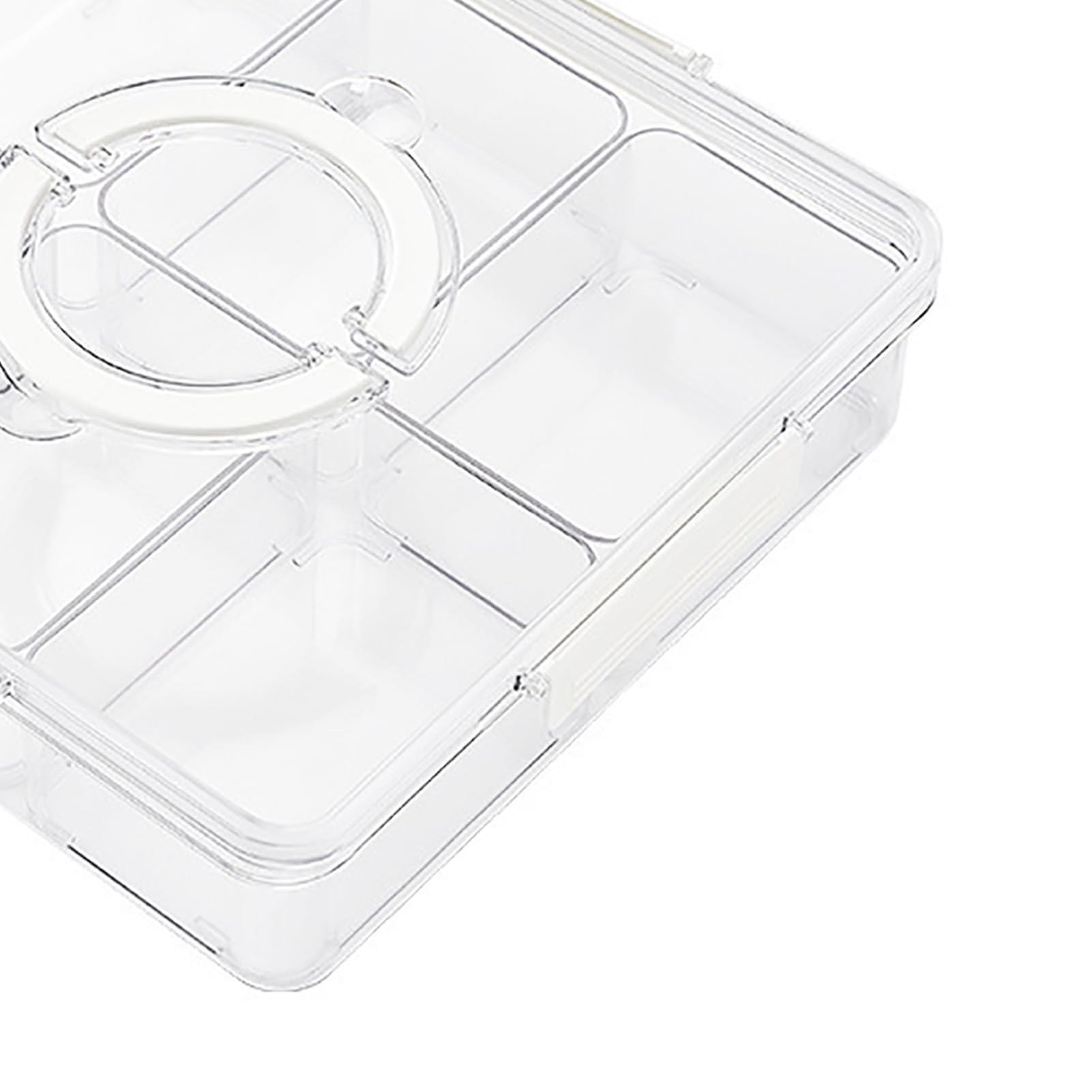 Plateau de service divisé réglable avec couvercle – Grande capacité pour fruits, desserts et assaisonnements – Idéal pour les fêtes et les divertissements