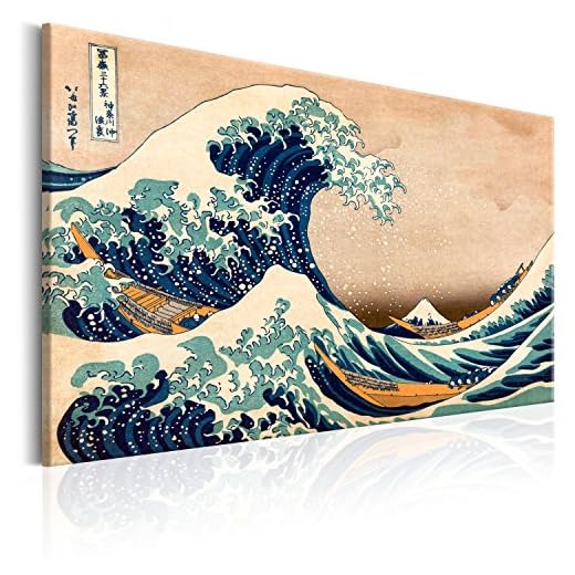murando - Bilder die große Welle vor Kanagawa 120x80 cm Vlies Leinwandbild 1 TLG Kunstdruck modern Wandbilder XXL Wanddekoration Design Wand Bild - Katsushika Hokusai p-B-0009-b-a