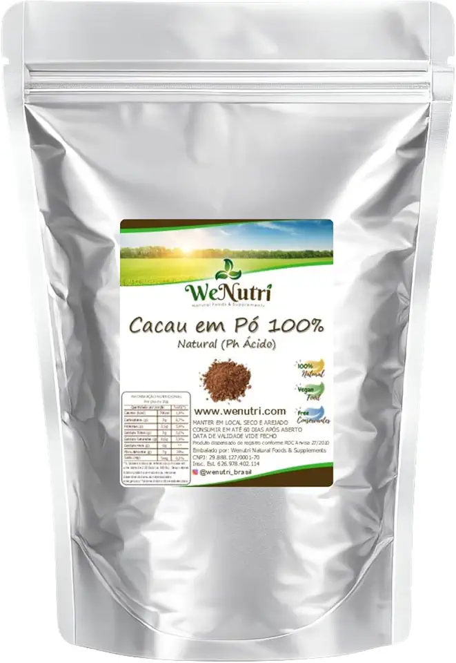 Cacau em Pó Natural 100% 1kg Wenutri