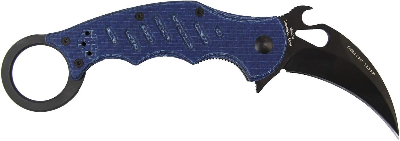 Fox 599 Karambit Folder 2.55 in Blade Blue Twill Handle