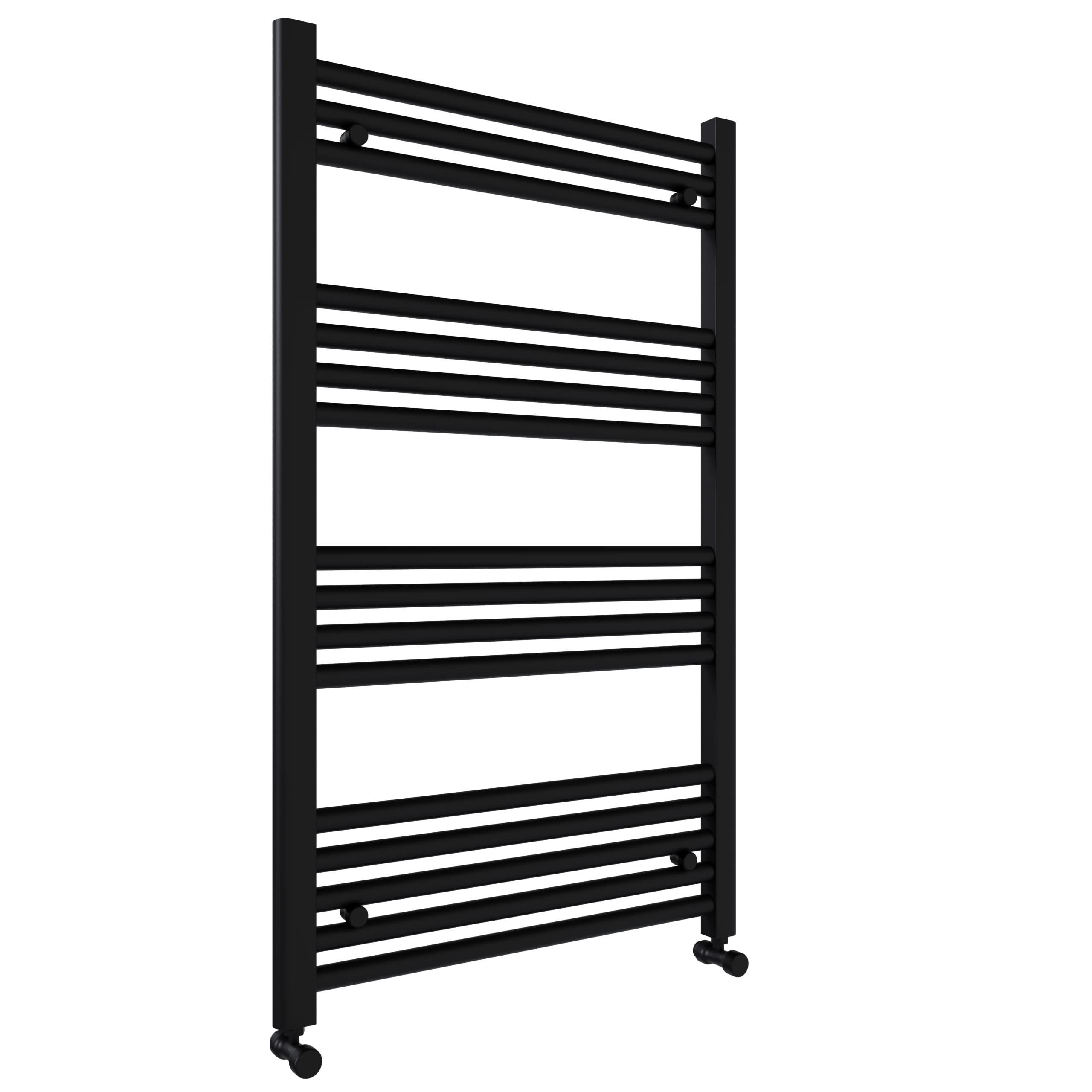 600x1000mm Towel Warmer Flat, Wall Mounted Matte Black Plated Steel Bathroom Towel Rail Radiator, Suitable for Central Heating, Electric and Dual Fuel