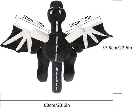 Miniatura 3 de Peluche de dragón negro de 23.7 pulgadas, juguete de peluche de personaje de cumpleaños, Navidad, regalo de Acción de Gracias para niños fanáticos