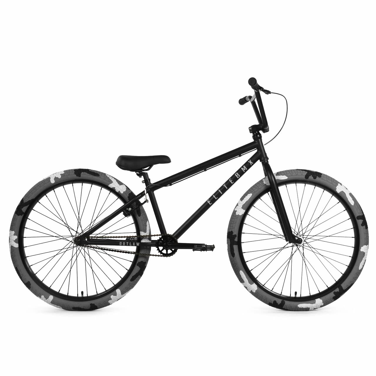 ELITE BICYCLES Elite BMX Bicycle 18'', 20'' & 26'' Model Freestyle Bike - 3 Piece Crank (Black Out-LawCombat, 26'')