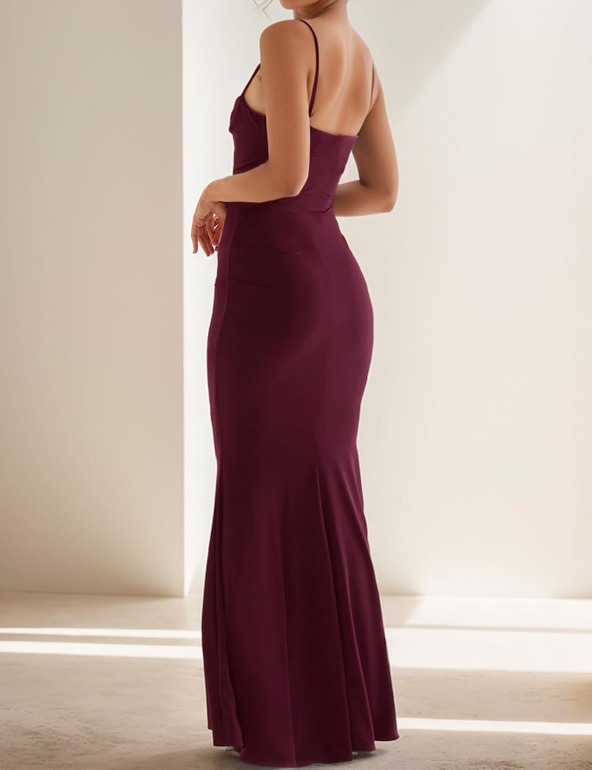 Women Sexy Backless Satin Maxi Dresses Spaghetti Strap Floral Print Dresses Slim Fit Elegant Night Party Outfits - Image 2