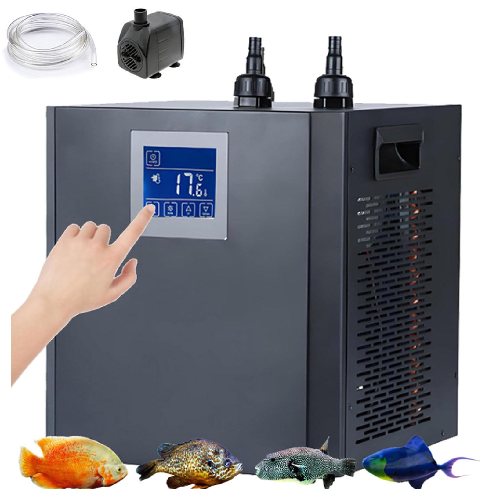 Oiyekntd 1/3 HP Water Chiller Machine, 79-Gallon Aquarium Chiller, Hydroponic Cooling System, Suitable for Saltwater and Freshwater Fish Tank - Ideal for Aquatic Plants Axolotl Jellyfish