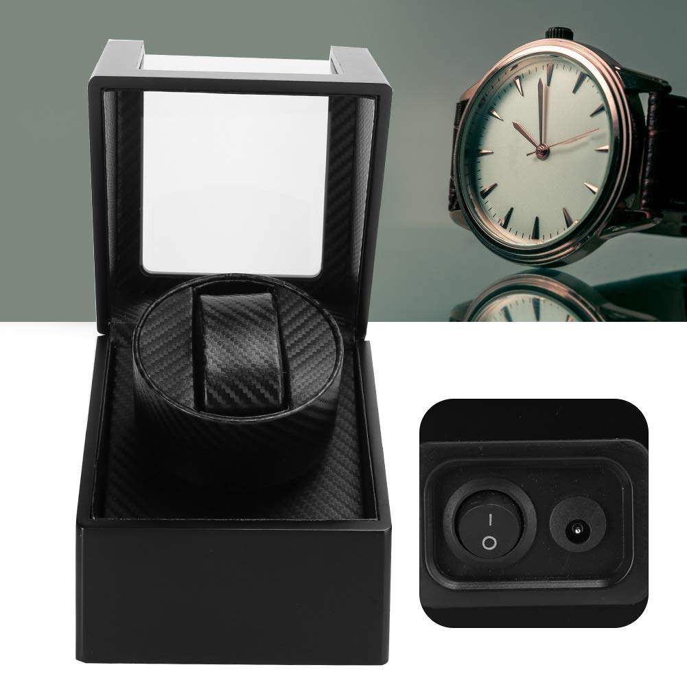 Remontoir de montre unique, remontoir de montre unique pour montres automatiques, boîte de remontoir de montre automatique 1 + 0 pour montre-bracelet/montre mécanique 100-240V (noir)(Prise UE)