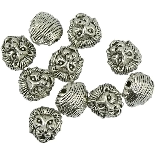 Lion Head Bracelet Necklace Connectors 10 Packs