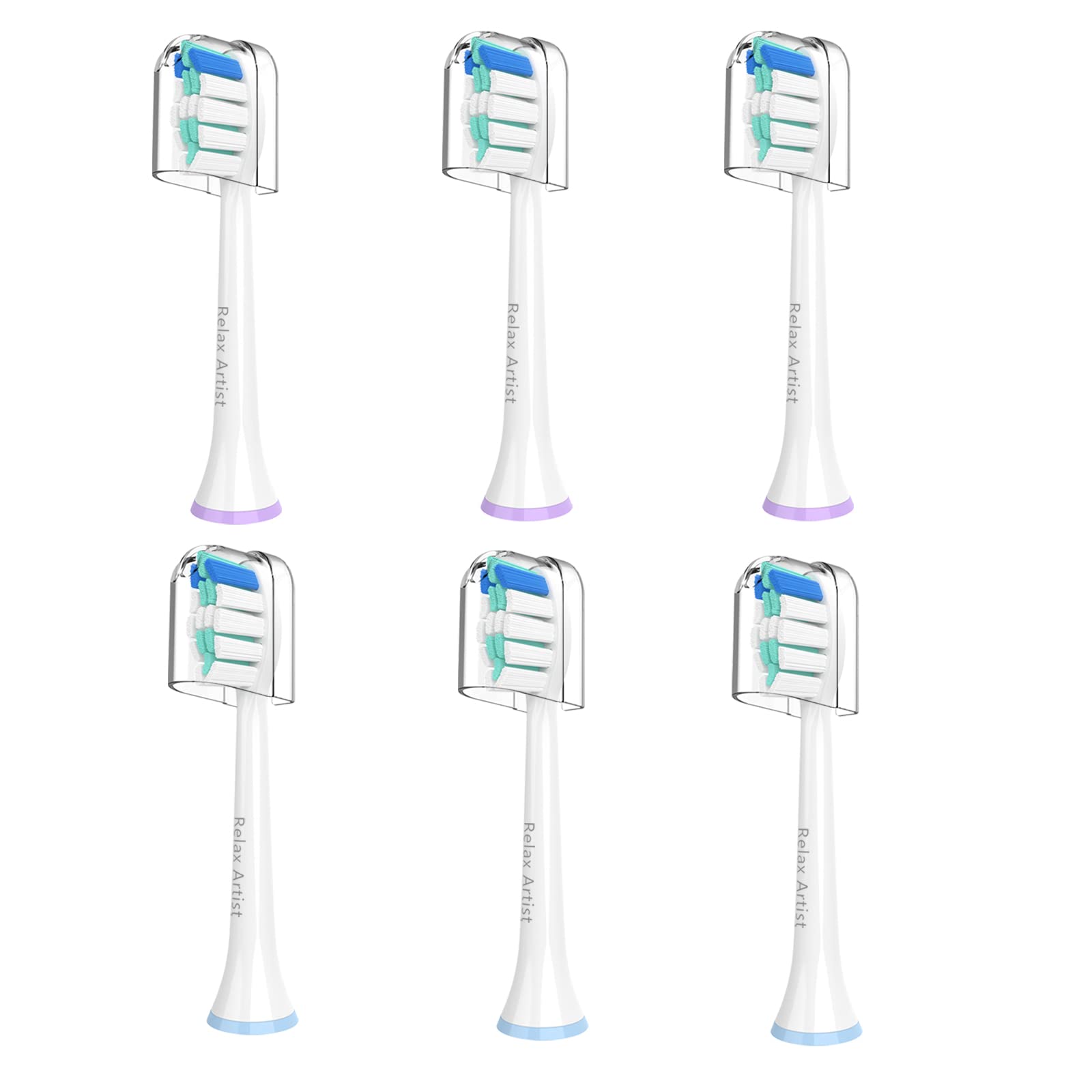 Relax Artist6 Pack Toothbrush Replacement Heads for Philips Sonicare, Electric Replacement Brush Head Compatible with Phillips Sonic Care Toothbrush Head