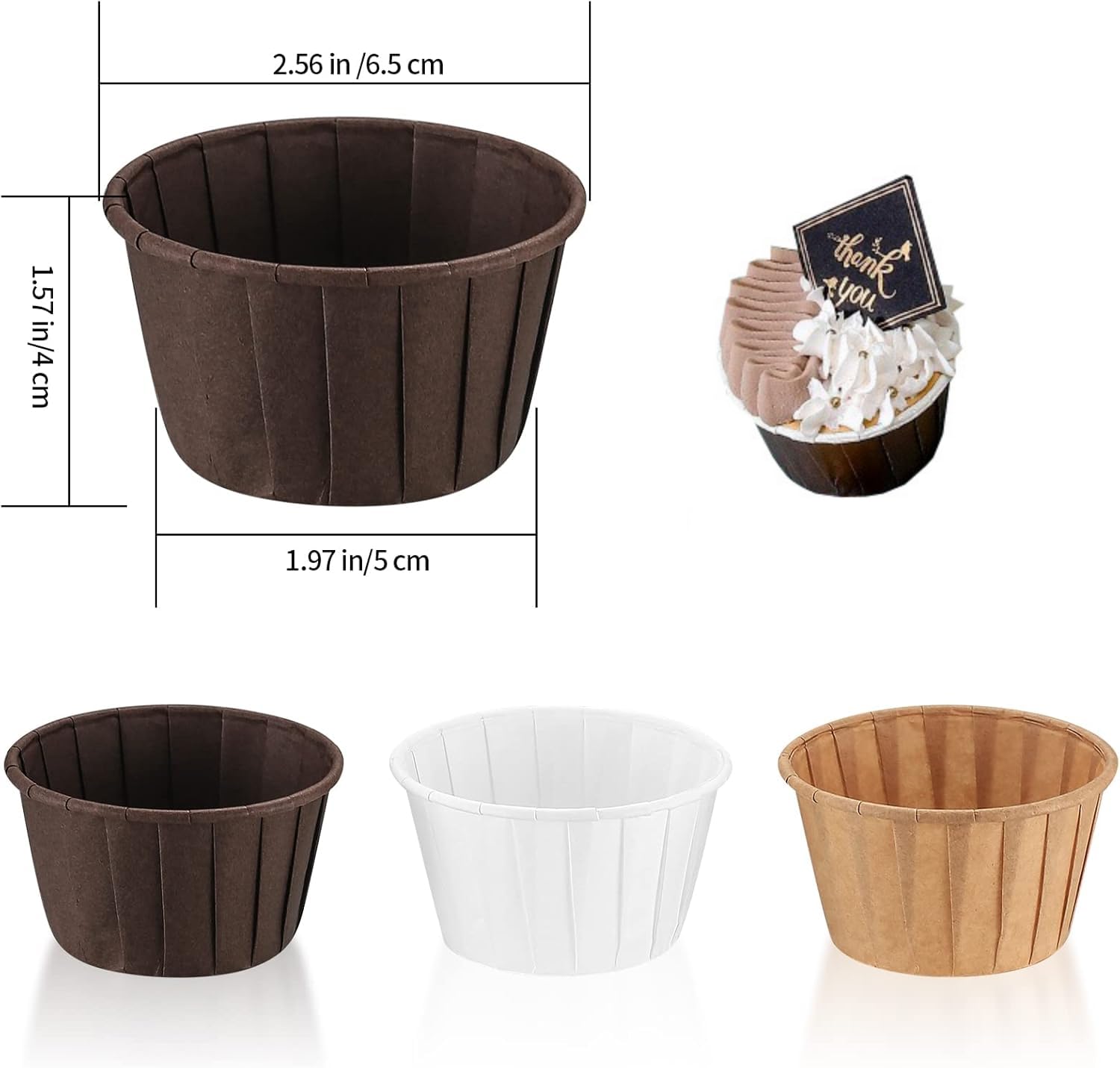 Lot de 150 moules jetables en papier sulfurisé pour muffins et gâteaux