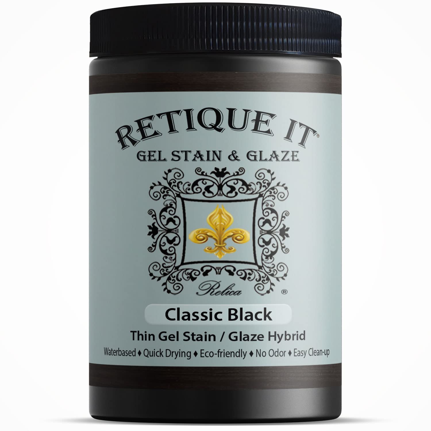Water-Based Gel Stains by Retique It (32oz Stain, 10 Classic Black)