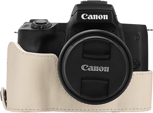 Miniatura 7 de MegaGear Canon EOS M50 - Funda de piel sintética para cámara, color blanco (MG1449)