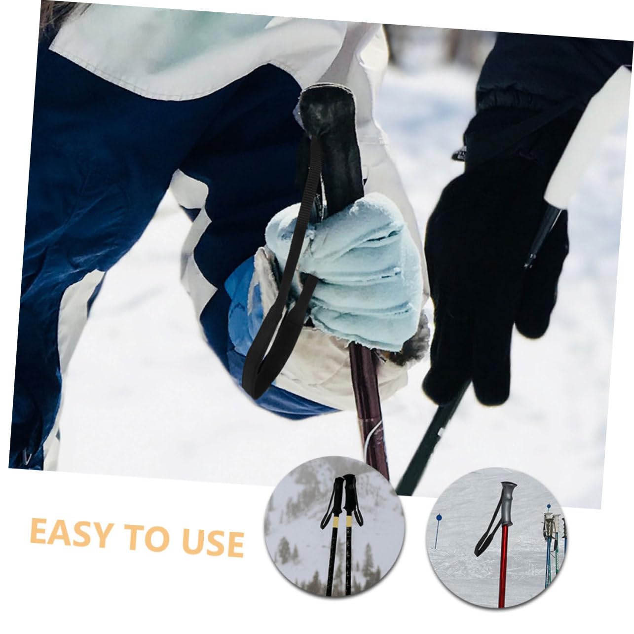 WOONEKY Adjustable Cane Tie Trekking Stick Wristband Wristband Leash for Ski Pole Strap Comfort Fit for Outdoor Activities