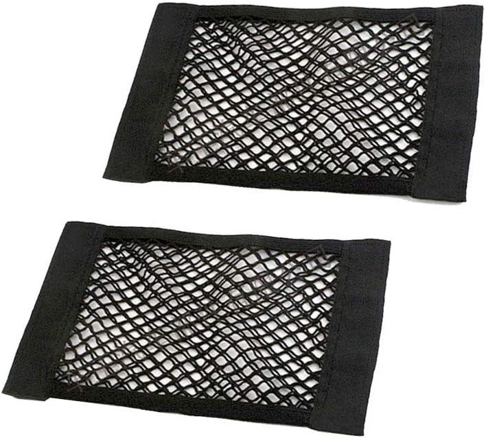 JAVOedge (2 Pack - Medium NETS) Hook and Loop Adhesive Tape Storage Net Car Accessories Interior Organizer, Car/Truck/RV