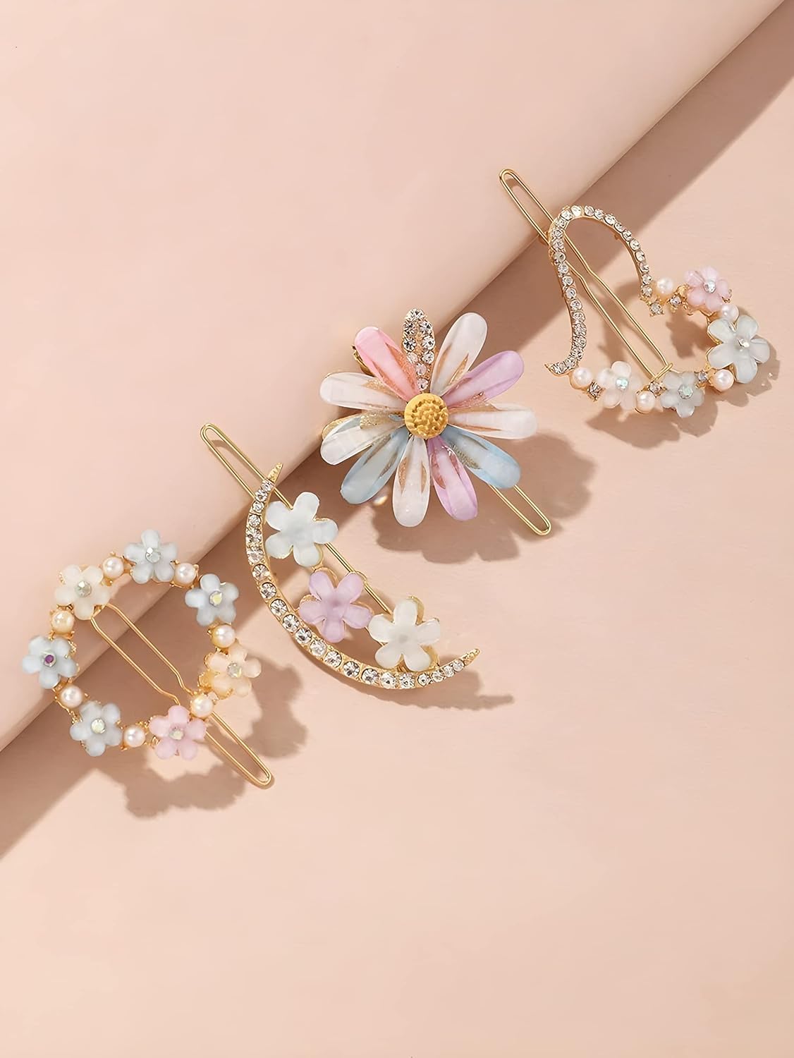 cartxomy latest Korean fashion Style Flower Lock Hair Clip Pin Hair Accessories set For Women And Girls (4 Pcs) 3