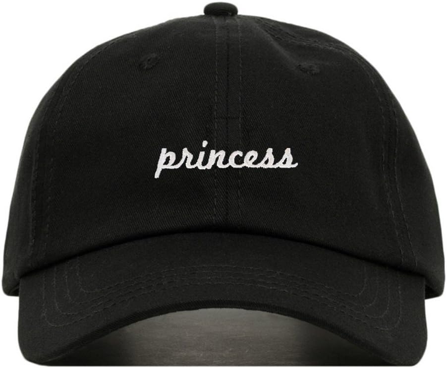 Princess Baseball Hat, Embroidered Dad Cap, Unstructured Soft Cotton, Adjustable Strap Back (Multiple Colors)