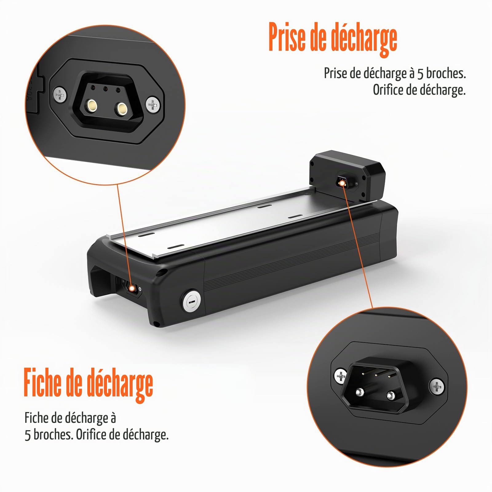 Batterie pour vélo électrique à Fixer sur Le Porte-Bagages arrière 48 V avec Chargeur, Batterie au Lithium de 30 Ah Ah pour Moteur de vélo de 250 W à 1800 W