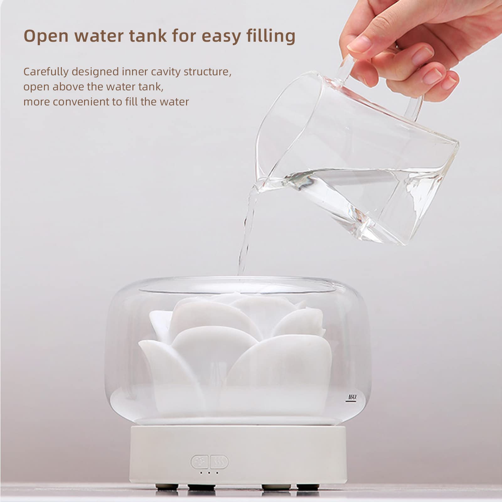 BestAlice Diffusori di oli essenziali, diffusori per oli essenziali, grande stanza, diffusore per aromaterapia da 400 ml con luce in 7 colori, spegnimento automatico senz'acqua, bianco-UK