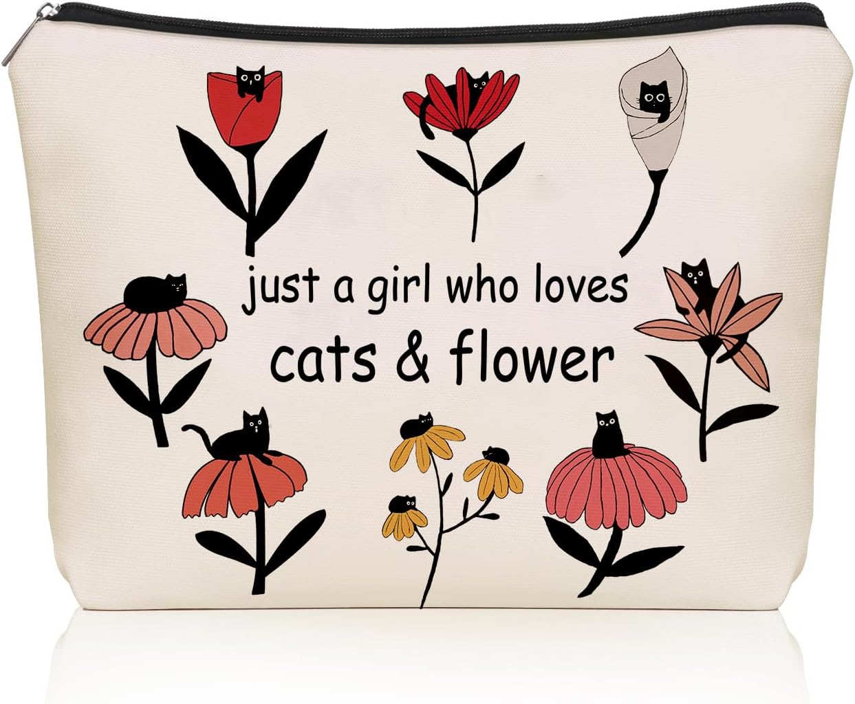 Cat Themed Makeup Bags for Women Funny Cat Lover Gifts Makeup Bag With Zipper Pouch Cute Cosmetic Bag for Mom Women (Style-3)
