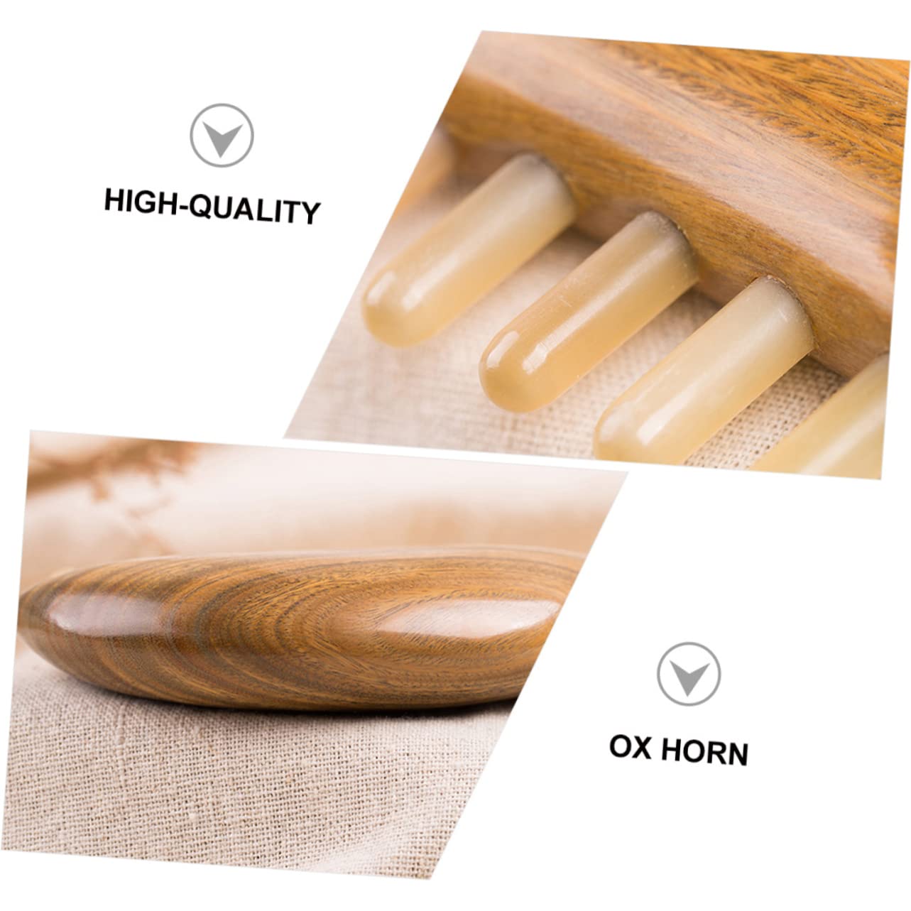 VICASKY Peine de Peine de Cuerno de Búfalo Dientes Anchos para Cabello Liso Peinado Baño