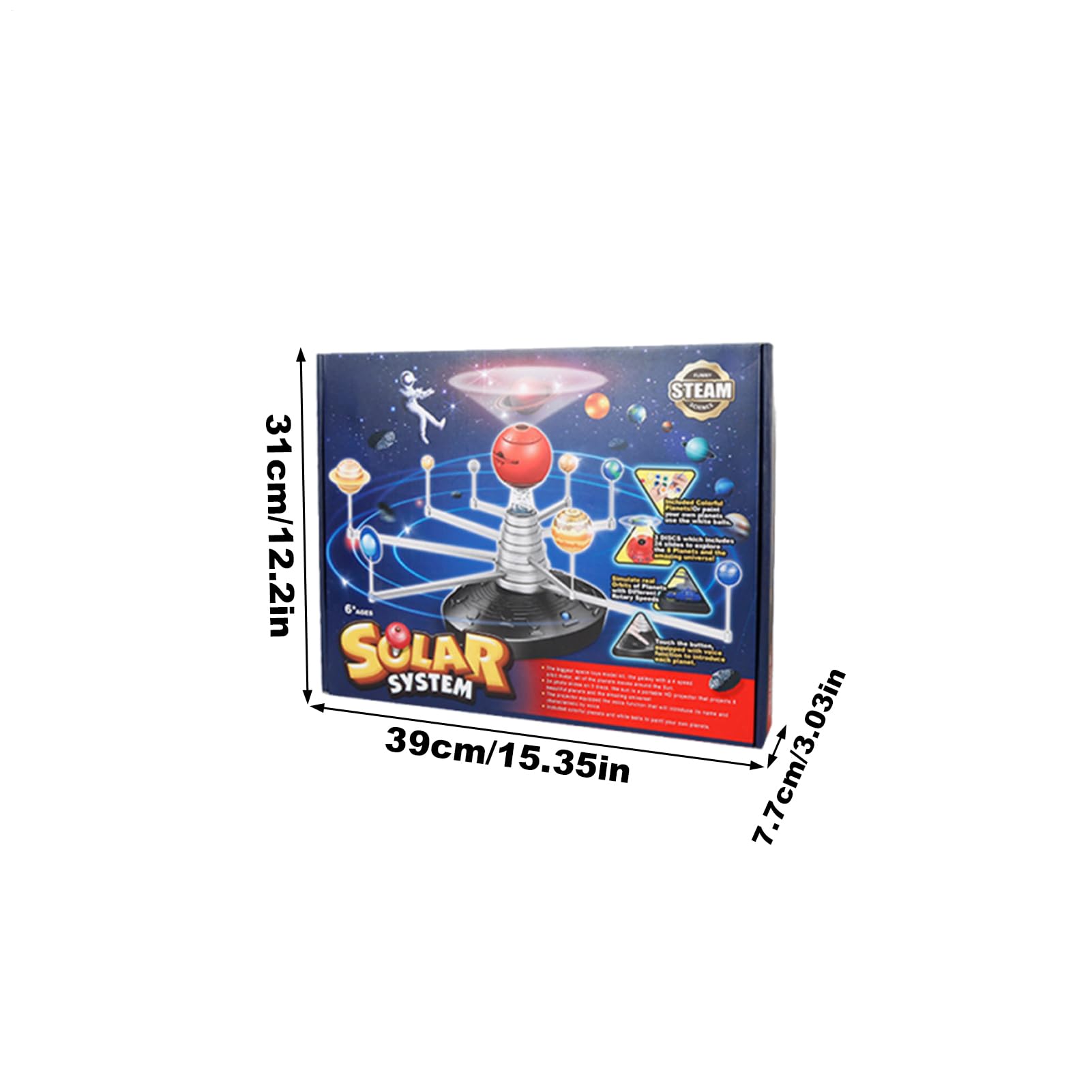 Kit di proiezione solare proiettore LED elettrico 3D con tema spaziale | Modellino solare educativo, regalo per bambini, ragazze, adolescenti, scuola materna