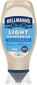 Light Mayonnaise Condiment 100% recycled squeeze bottle light mayo for burgers, sandwiches and salads, 430ml