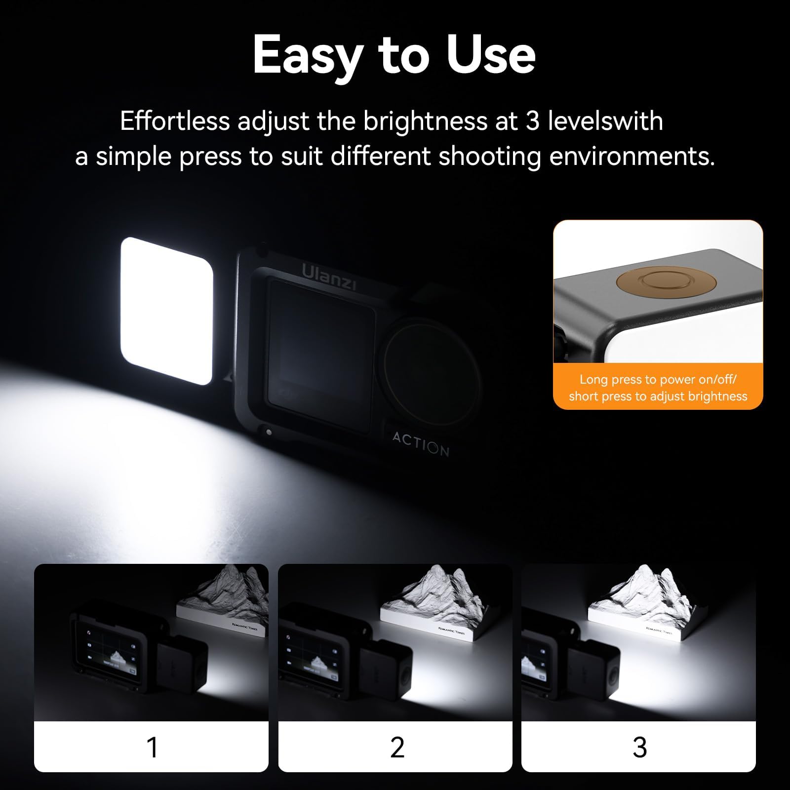 ULANZI LM18 Vlogging Light Mini LED Action Camera Video Luce Fotografia Magnetica Illuminazione per DJI Osmo Action 3/4/5 Pro Camera Cage Accessori