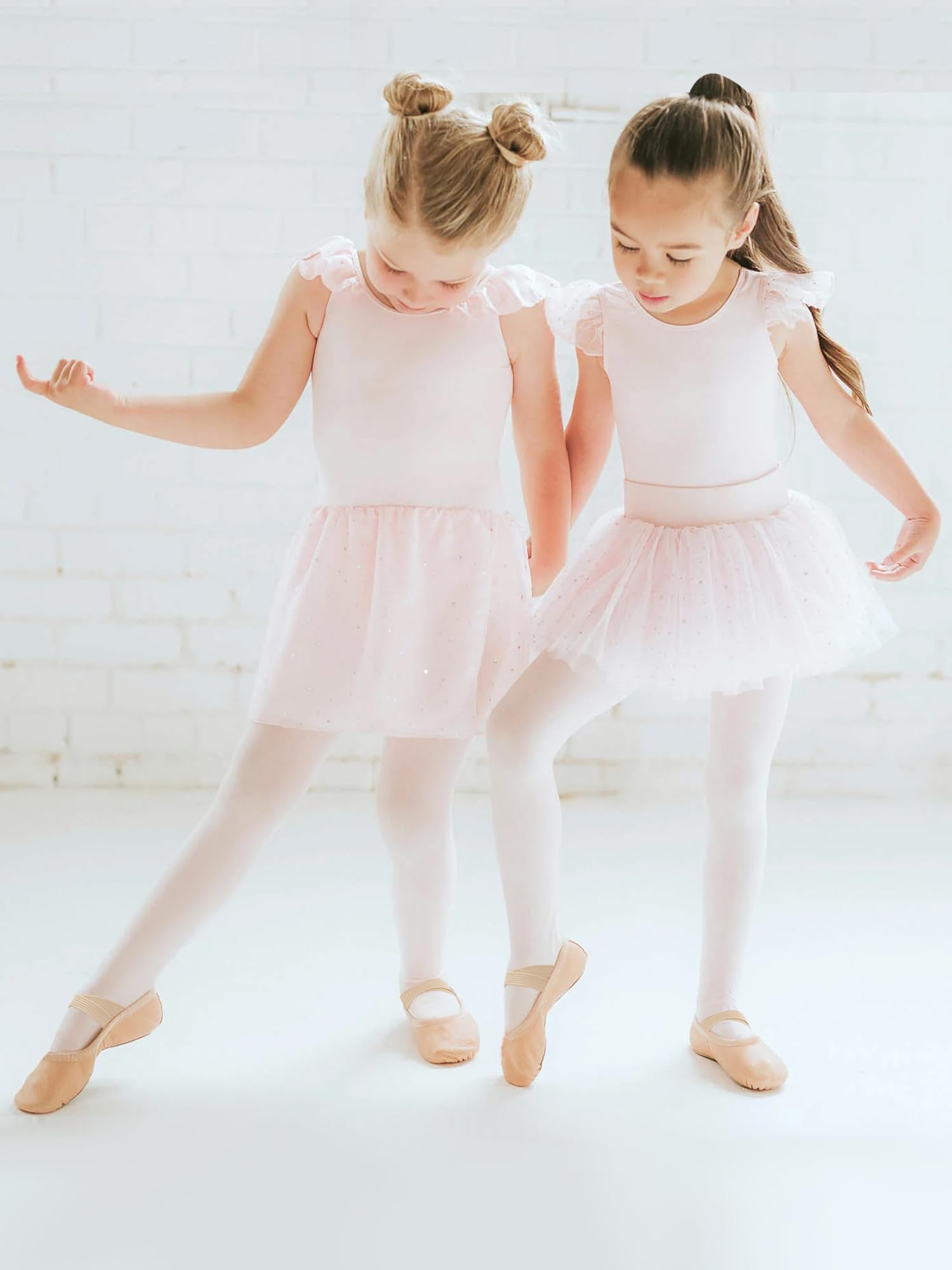 Zapatillas de ballet para niña, de piel, forro de algodón grueso, suela de piel completa, zapatos de danza, correas precosidas, zapatillas de ballet — view 3