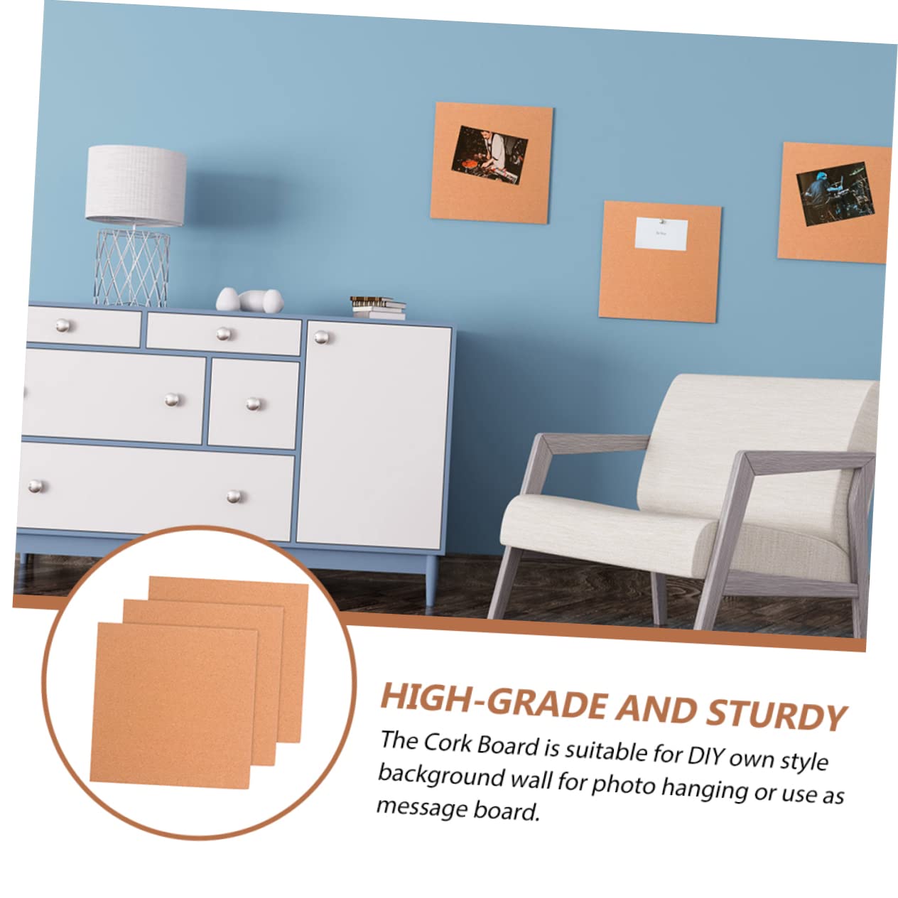 SEWACC 3Pcs Multi Function Cork Board Self Adhesive Photo Display and Memo Board for Home and Office Decor for DIY Background Walls