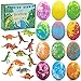 Easter Bath Bombs for Kids with Surprise Toys Inside - Perfect Basket Stuffers, 12Pcs Dino Egg Bath Bombs Gift Set, Gentle and Kids Safe Bubble Bath for Birthday Girls Boys