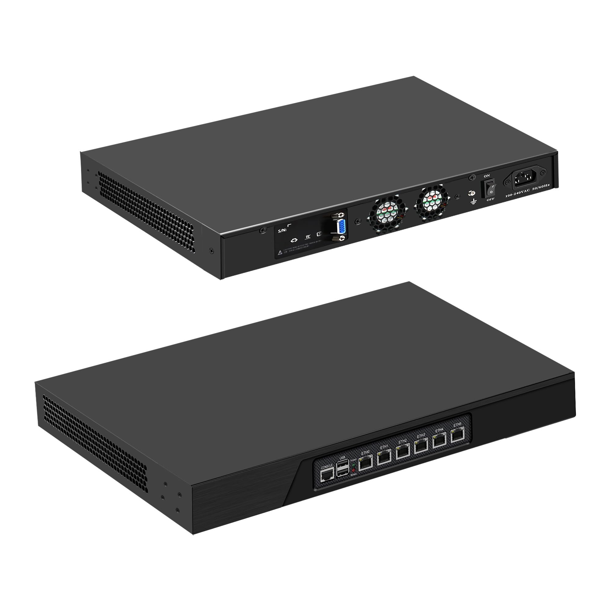 CWWK 1U Firewall Appliance, Rackmount Router Hardware, 6 x Gigabit i211-AT, Core i3-3217U, 19" Rack PC 8GB RAM 256GB mSATA SSD, Compatible with OPNsense, Homelab Network Server