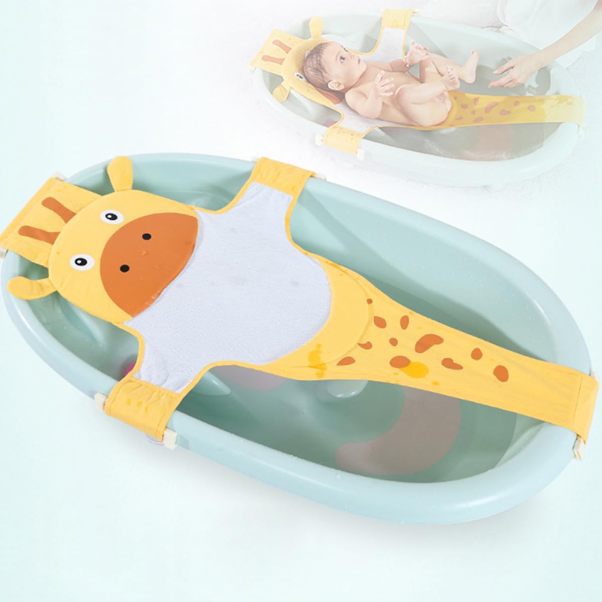 Holibanna Mesh Bath Seat Shower Support with Non-Slip Breathable Cartoon Design Portable Newborn Bathtub Insert