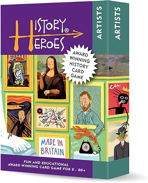 History Heroes: ARTISTS, a family card game about famous artists in history