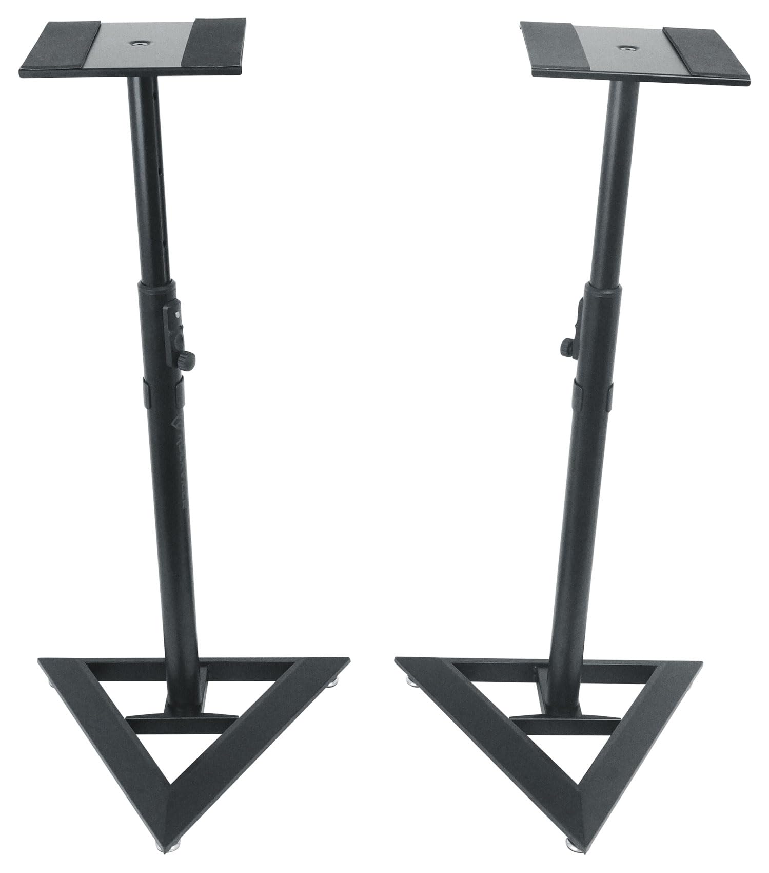 Rockville RSM3 - Coppia di supporti per altoparlanti per monitor da studio, base robusta, pulsante, senza perni, altezza regolabile, Air Assist, ideale per casa, studio