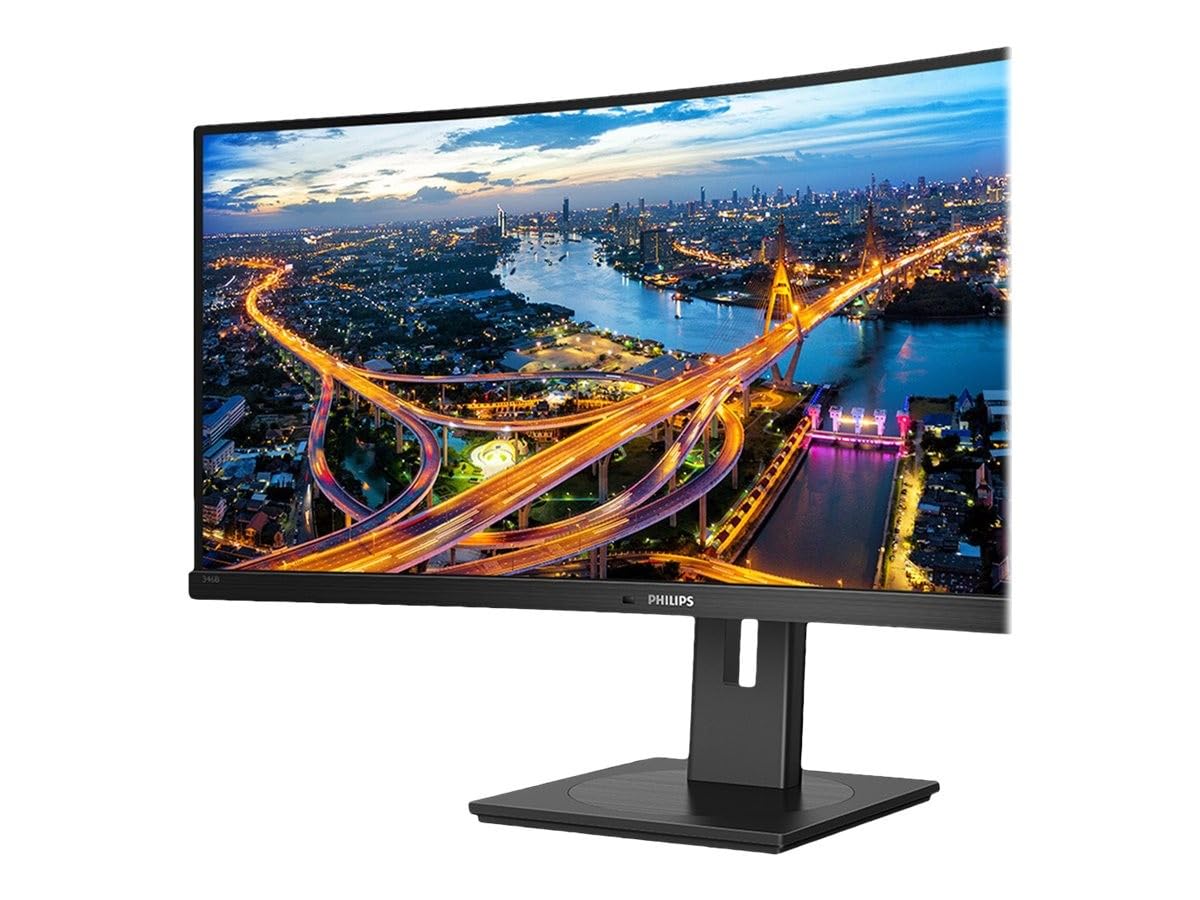 Philips 346B1C - 34 Zoll WQHD Curved USB-C Docking Monitor, höhenverstellbar & INIU USB C Kabel, 100W [2m] PD3.0 Schnellladekabel USB C auf USB C