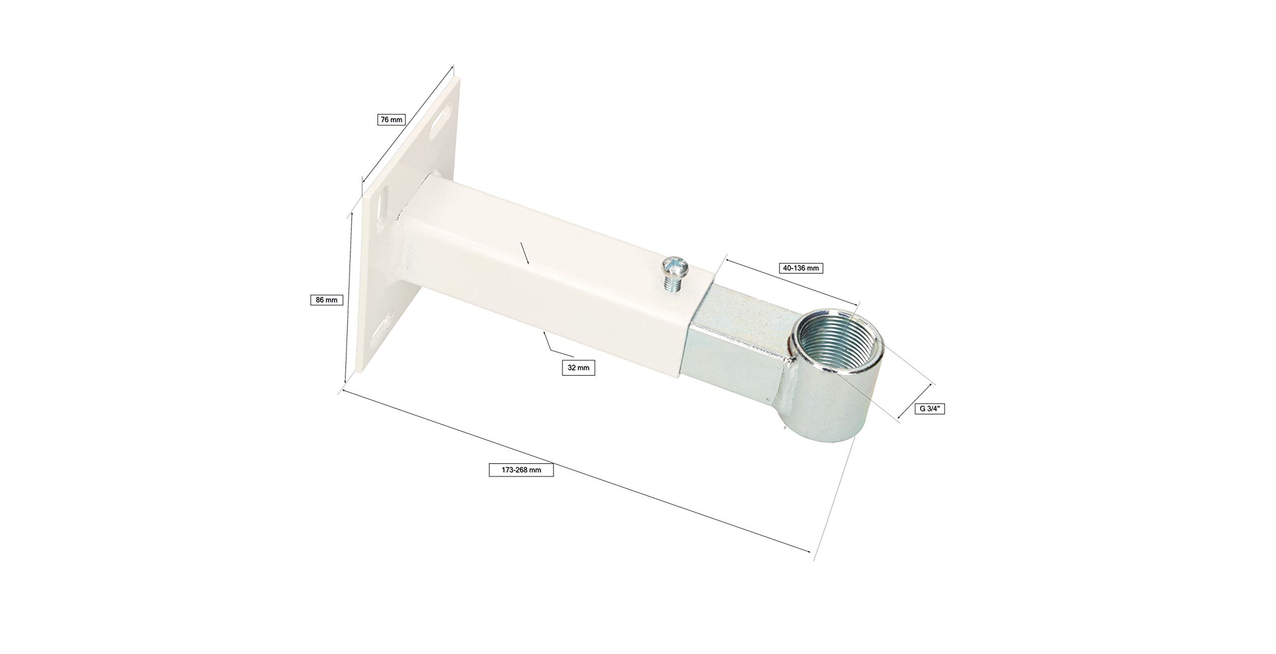 KOTARBAU® Soporte de pared ajustable ¾ para depósito de expansión, depósito de compensación, caldera a presión, montaje en pared, soporte de pared