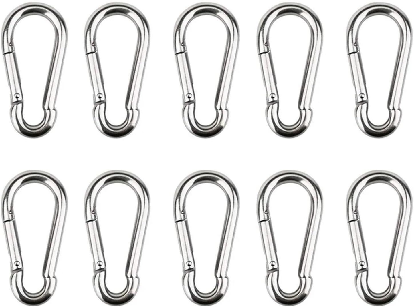Snap Clips Snap Hooks 10pcs Spring Hook Stainless Steel Clips Keychain Heavy Duty Quick Link for Camping Hiking Travel