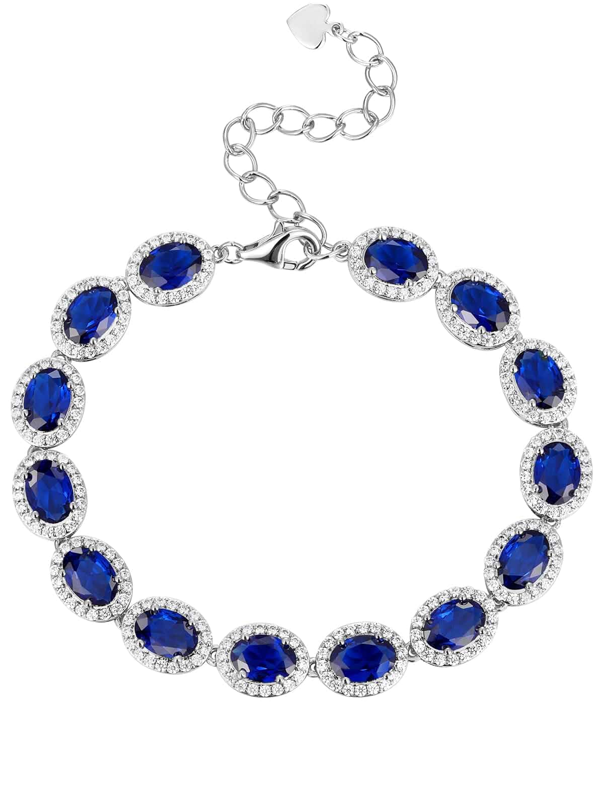 Sparkle Gemstone Bracelet for Women, 15cm - 17cm(5.9"- 6.7")Adjustable Gold/Rhodium Plated Copper Hypoallergenic, Birthday Valentine Wedding Anniversary Mothers Day Christmas Jewelry