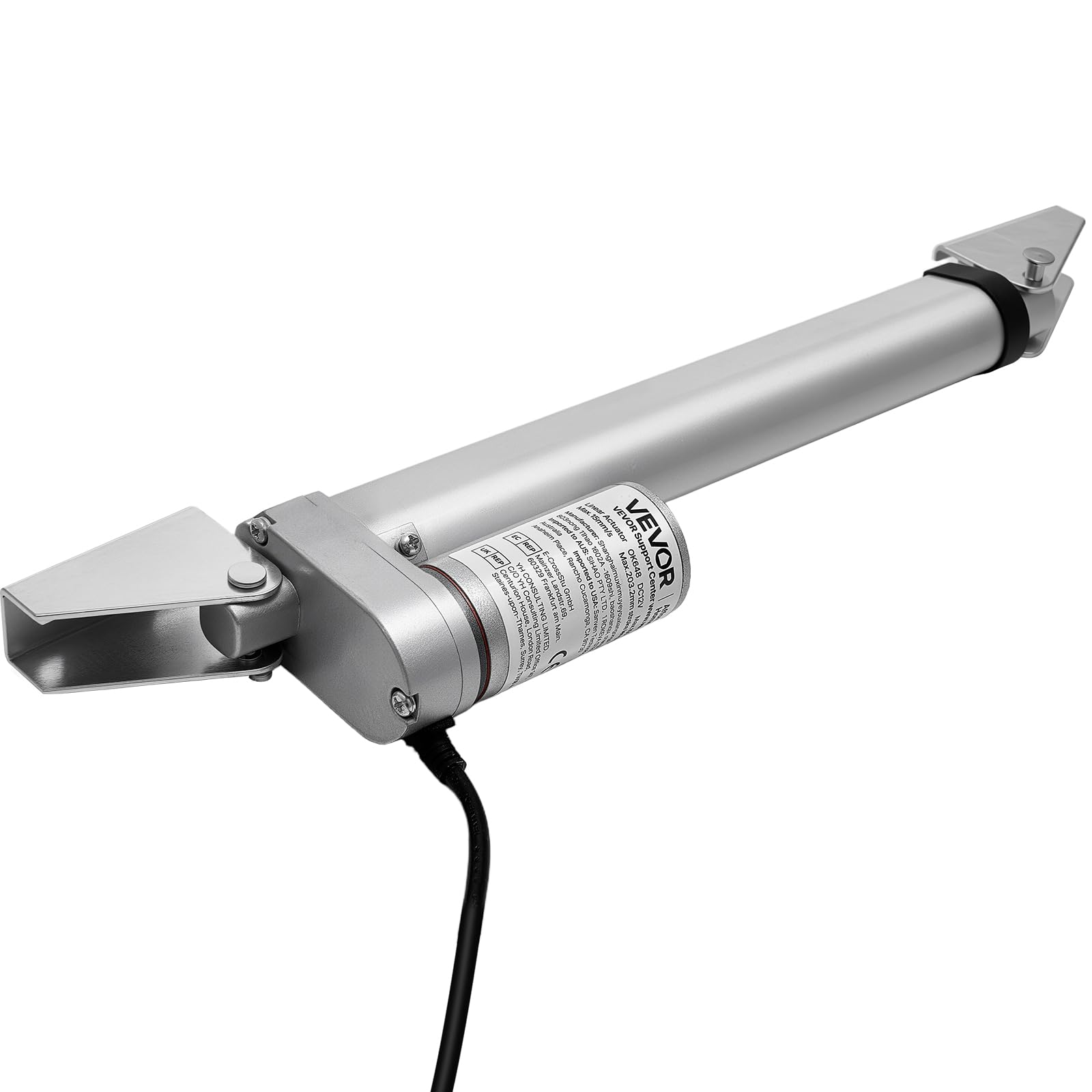 VEVOR Actuador Lineal 12 V, 203,2 mm, con 15 mm/s y 1000 N de Velocidad, Protección IP54 y Soporte de Montaje para Escritorios Elevadores, Sillones Reclinables y Abridores de Ventanas y Puertas
