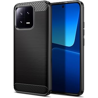 Case Compatible with Xiaomi 13 Ultra Thin Mobile Phone Case with Shock Absorption Protective Case Made of Carbon Fiber TPU Black