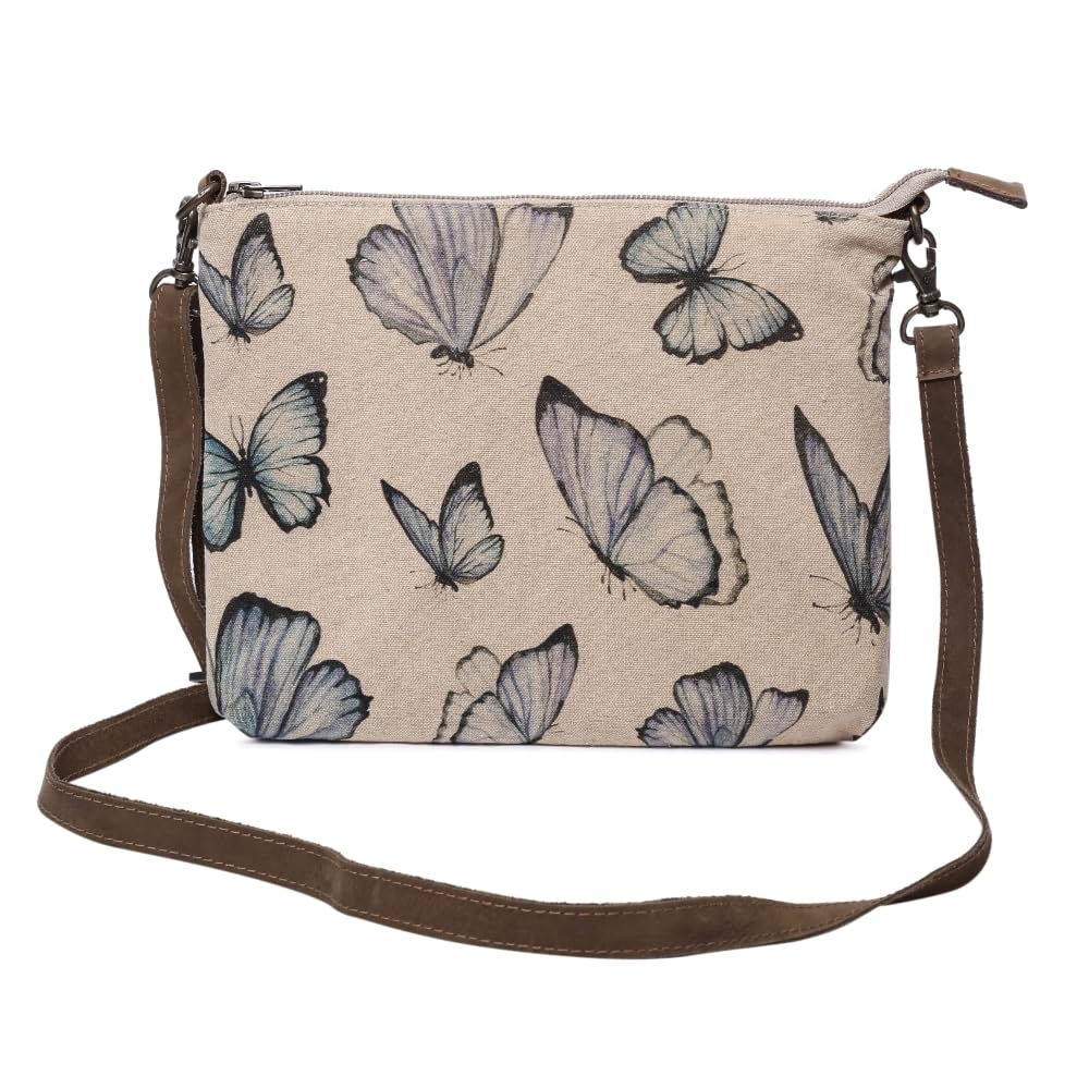 COTT N CURLSMorpho Helenor - Wristlet Wallets for Women, Crossbody Sling Bags, 100% Cotton Canvas, Cotton Canvas Purses
