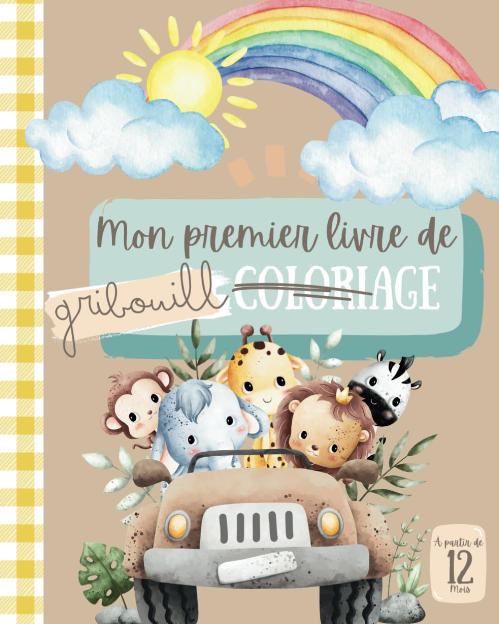 Livre de coloriage pour enfants de 1 à 3 ans, mon premier livre de gribouillage: Animaux mignons à colorier