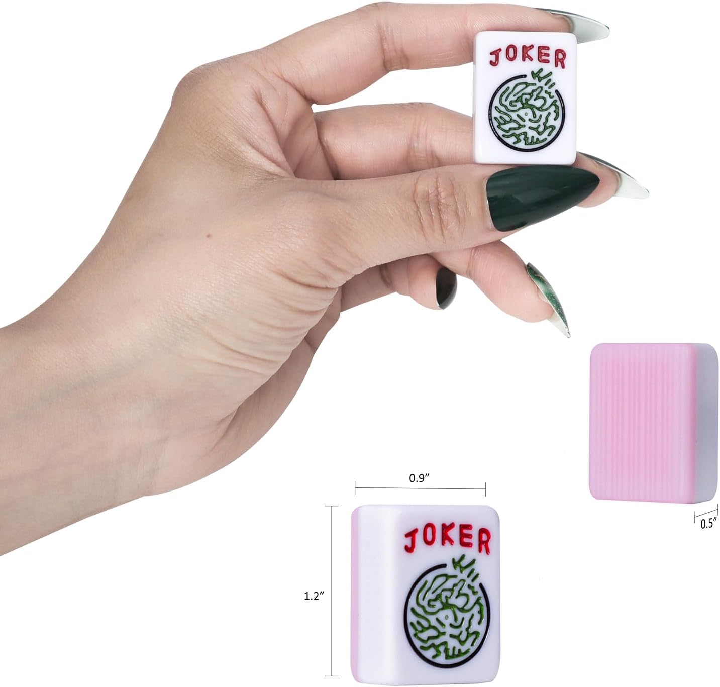 American Mahjong Tile Set with 166 Pink Back Tiles (1.2”, Tiles Only), Mahjong Game Set