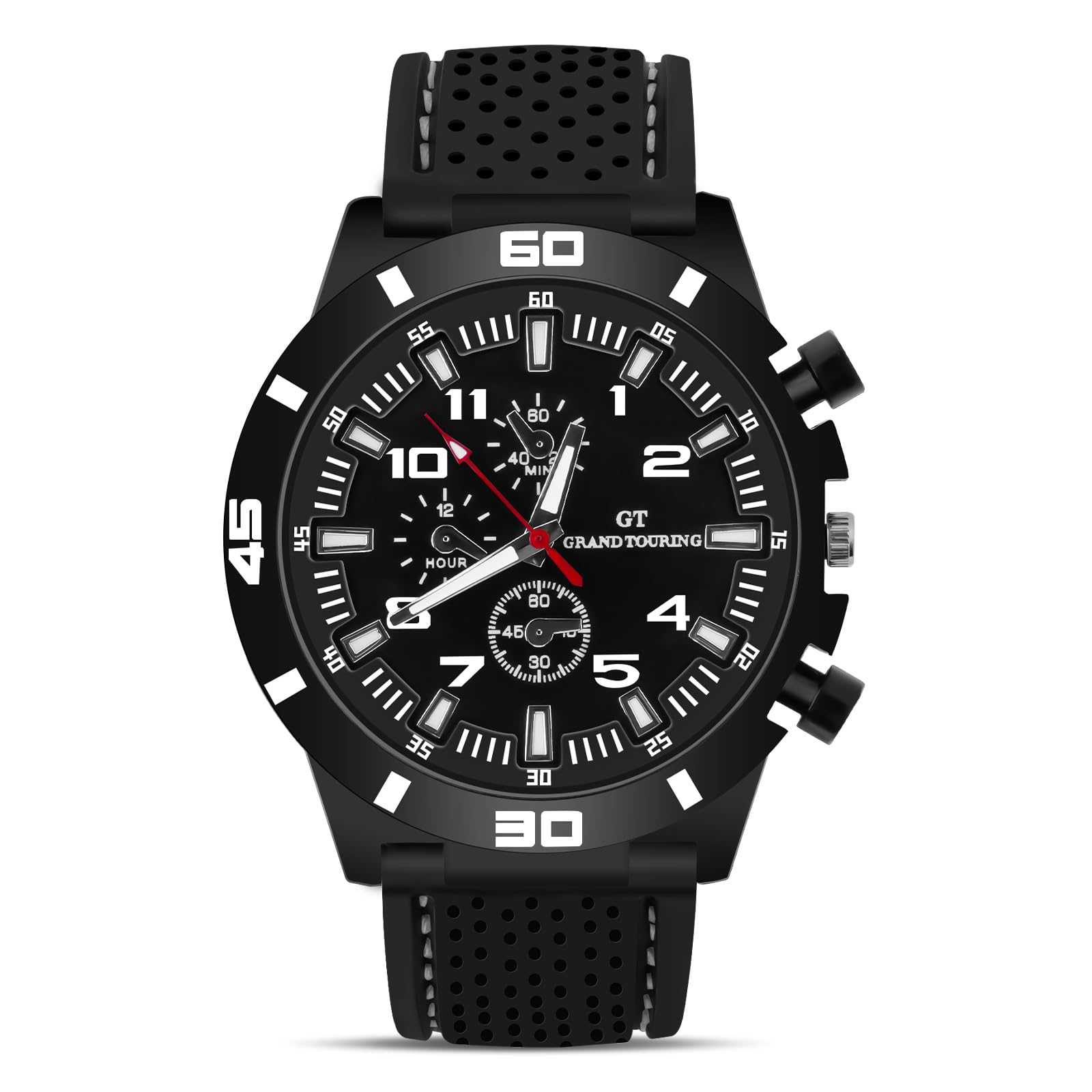 OFFCUP Reloj para Hombre,50mm Reloj Analógico de Cuarzo, Cronografo Relojes con Correa en Silicona, Reloj Deportivo para Hombre para Exteriores, Casual Relojes de Pulsera para Hombres