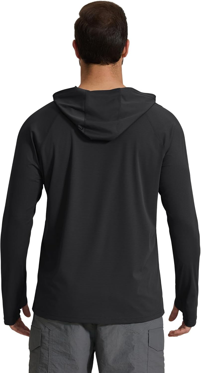 COOFANDY Men's SPF 50+ Sun Shirts Long Sleeve Rash Guard Thin Summer Hoodie Sun Protection Fishing Shirt with Thumbhole - Image 2