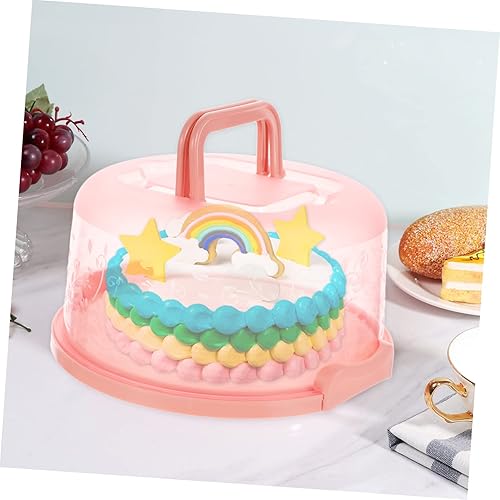 Miniatura 6 de SOLUSTRE 1 caja para tartas potable para tartas, soporte extra alto, soporte para tartas, kit de decoración de tartas, contenedor con tapa,