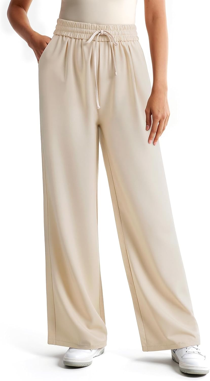 NIMIN Women's Pull On Wide Leg Pants - Drawstring Trousers for Work & Business Casual Comfort - Image 7